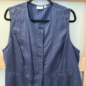 Navy Blue Button Up Vest